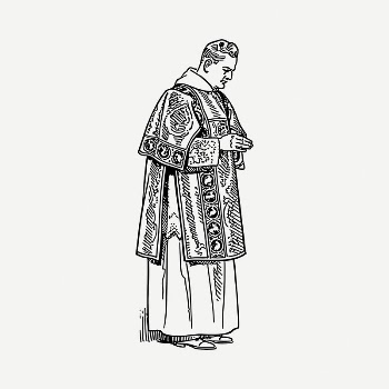 Pastor drawing, vintage illustration psd. | Free PSD - rawpixel
