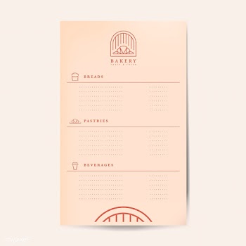 Pastries and beverages menu template vector | Free stock vector - 518996