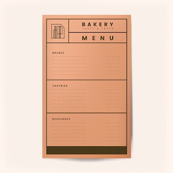 Pastries and beverages menu template vector | Free stock vector - 519036