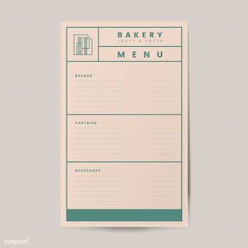 Pastries and beverages menu template vector | Free stock vector - 519071