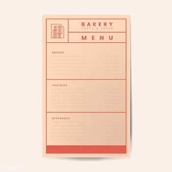 Pastries and beverages menu template vector | Free stock vector - 519096