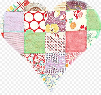 patchwork pattern textile heart line