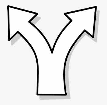 Path Clipart Diverging Road - Divergent Arrow PNG Image ...