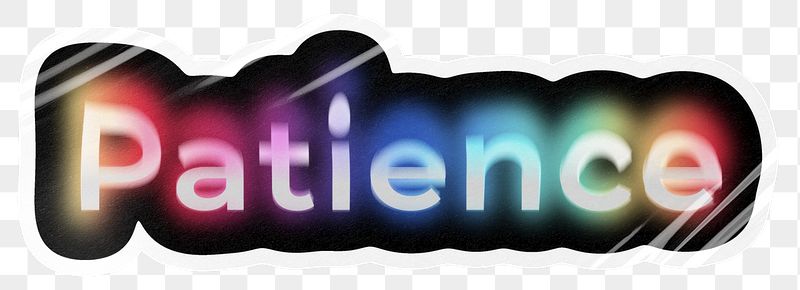 Patience png word sticker, neon | Free PNG - rawpixel