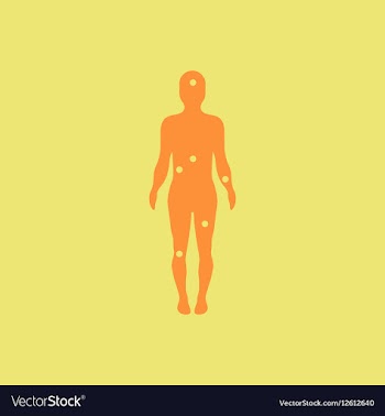 Patients point on the human body various symptoms vector image