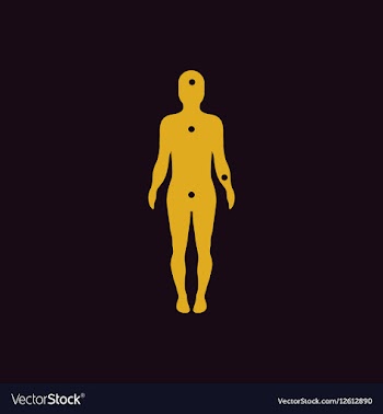 Patients point on the human body various symptoms vector image