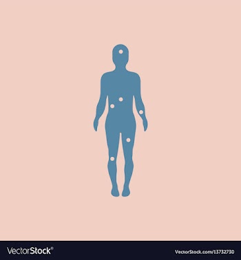 Patients point on the human body various symptoms vector image