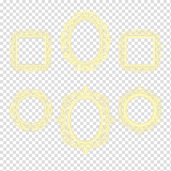 Pattern, 6 gold pattern frame transparent background PNG clipart