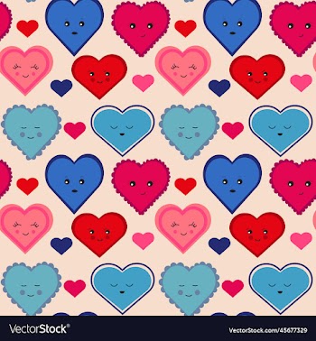 pattern colorful hearts different emotions