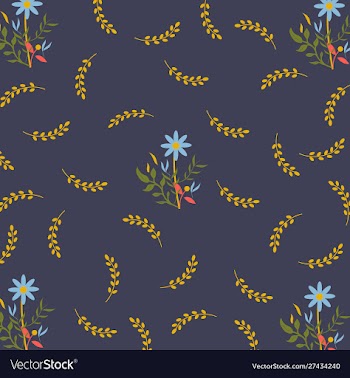 Pattern floral on navy blue background 02 vector image