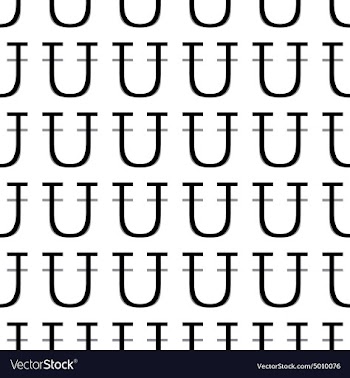 Pattern font U vector image