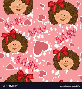 Pattern for a girl on a pink background vector image
