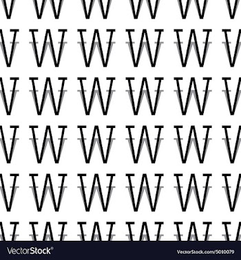 Pattern letter w vector image