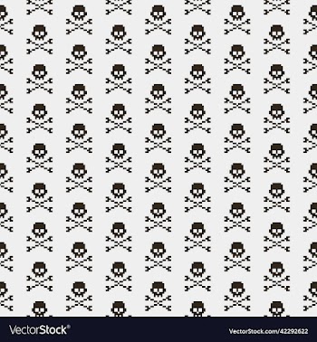 pattern of abstract human skull and crossbones