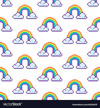 pattern of cartoon drawing of a rainbow