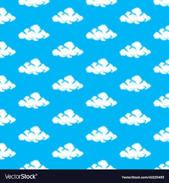 pattern of cartoon drawing of white clouds