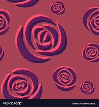 Pattern of dark purple roses vector image