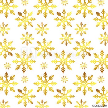 pattern of snowflakes golden christmas design
