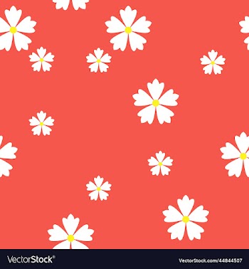 pattern of white flowers on red background