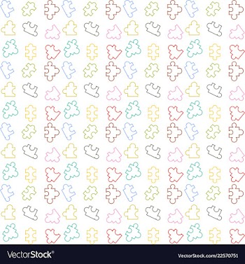 Pattern puzzel line color vector image
