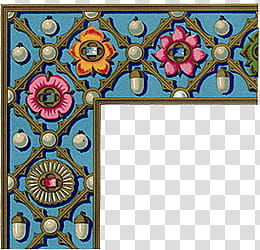 Pattern s, brown, pink, and yellow floral frame art transparent background PNG clipart