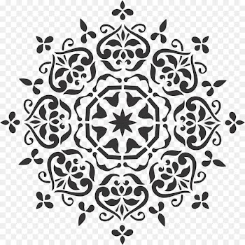 Pattern Stencil Mandala Design Painting -  