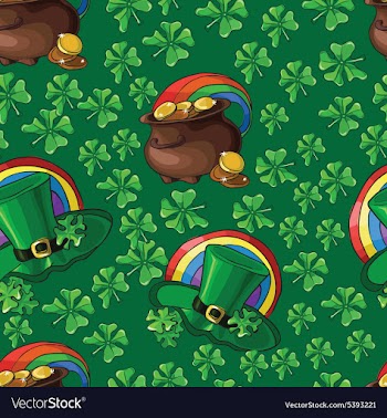 Pattern with a hat and a pot of money vector image