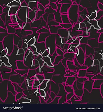 Pattern with abstract flowers on a black vector image