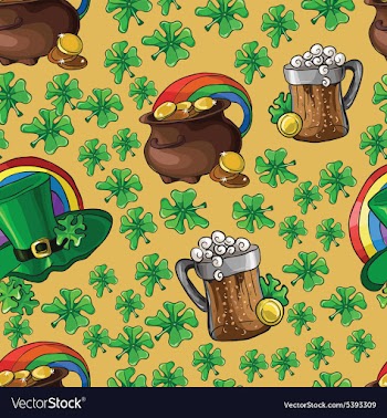 Pattern with beer and a pot of money vector image