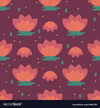 Pattern with chinese lotus vector image