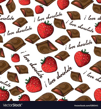 Pattern with chocolate and strawberry vector image