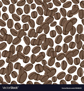 Pattern with coffee beans on a white background vector image