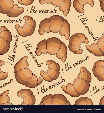 Pattern with croissants vector image