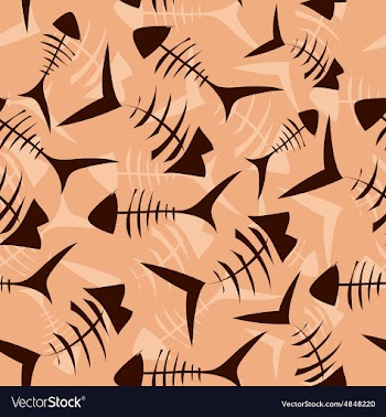 Pattern with fish bones vector image