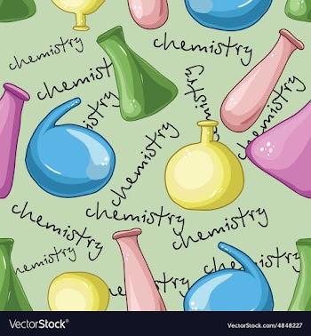 Pattern with flasks and test tubes vector image