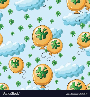 Pattern with four petal clovers vector image