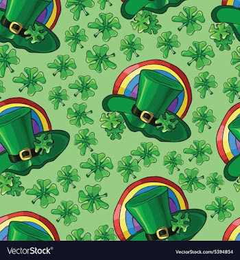 Pattern with hat and clover vector image