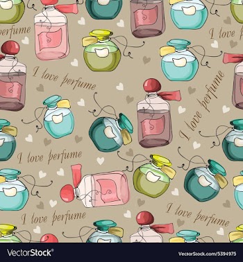 Pattern with hearts and perfume vector image