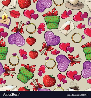 Pattern with hearts and ring vector image