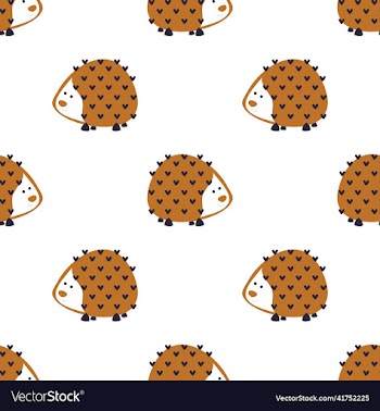 pattern with hedgehogs