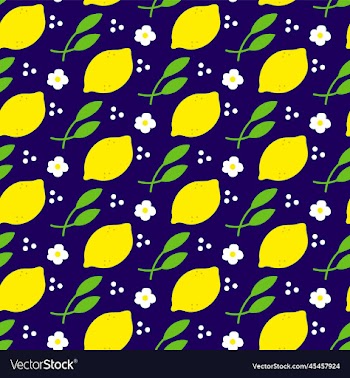 pattern with lemon leaves flower chamomile and w