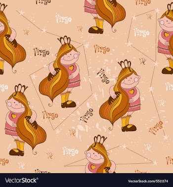 Pattern with the sign of Virgo vector image