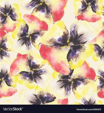 Pattern with watercolor flowers vector image