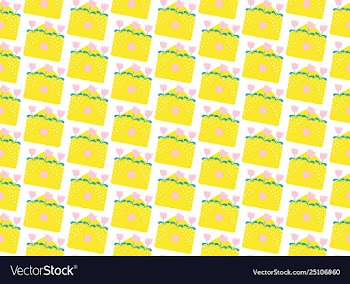 Pattern yellow envelopes flat vector image