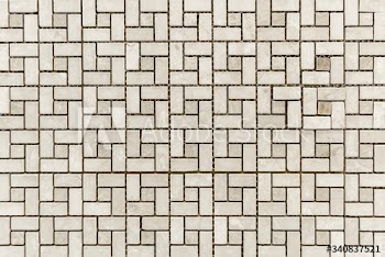 Patterned brick wall