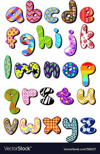  					Patterned lower case alphabet vector&nbsp;image														