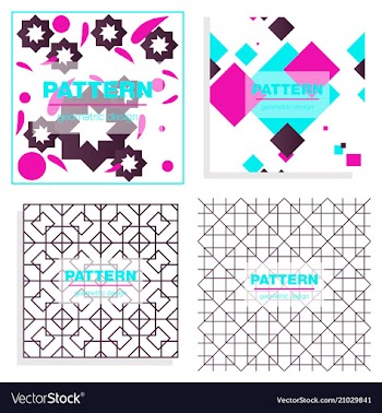 Patterns boho backgrounds square and round design vector image