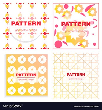 Patterns boho backgrounds square and round design vector image