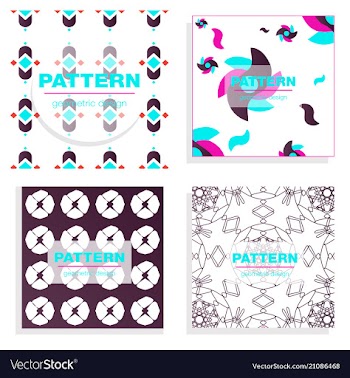 Patterns boho backgrounds square and round design vector image