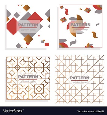 Patterns boho backgrounds square and round design vector image